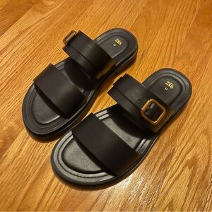Zara Two Straps Sandals - Black